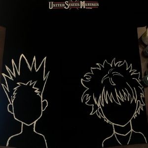 custom painted gon and killua shirt